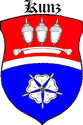  Kunz & Kuntz family Coat of Arms and Crest - Acorns, Knife, Rose