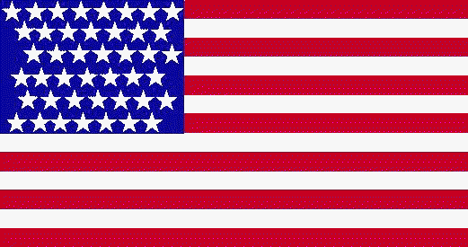 43 Star US Flag after ND,SD,MT,ID,WA became States