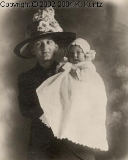 Magdalena (Englehart) Fischer with her first child, Frances