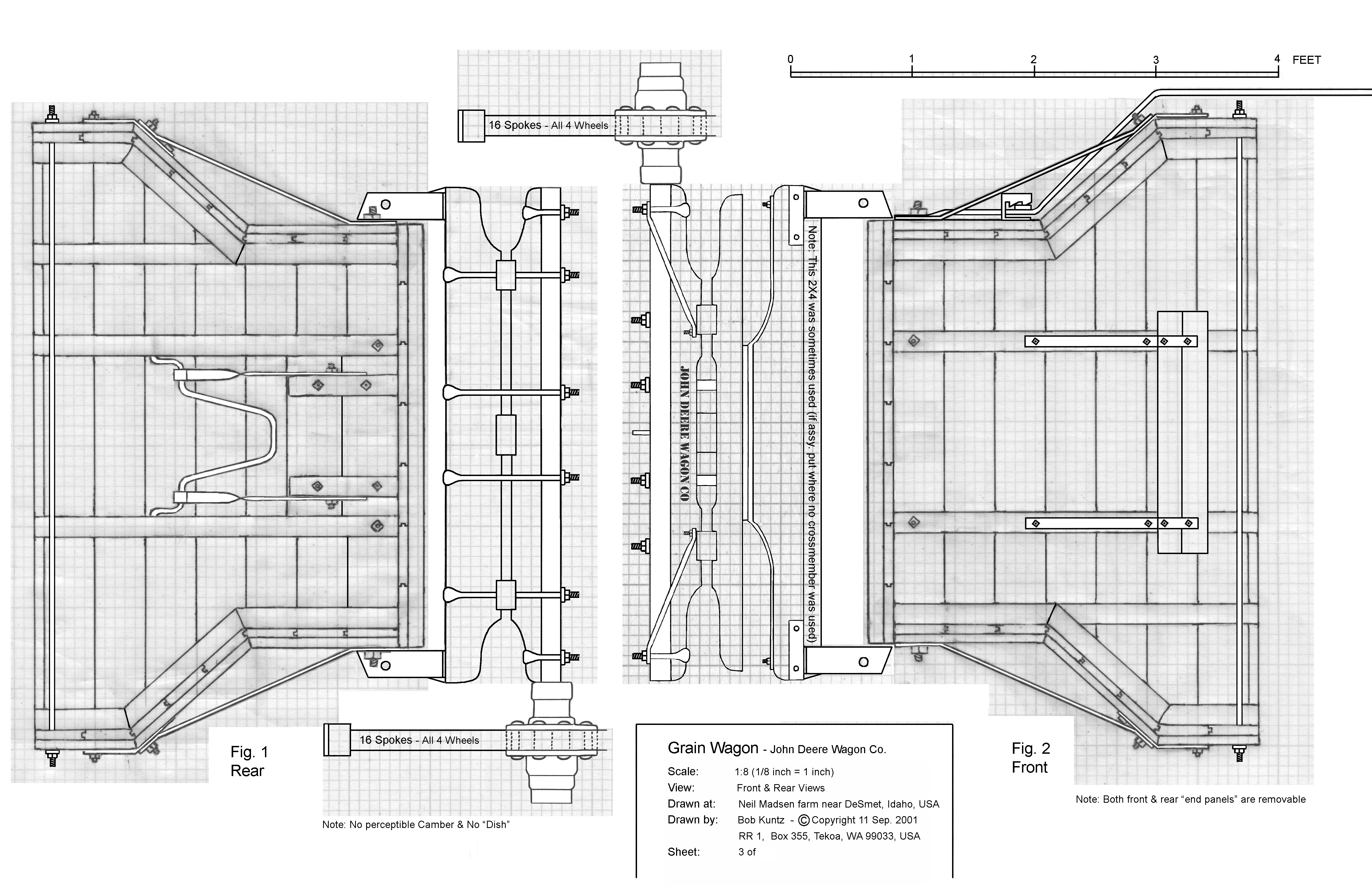 John Deere Wagon Co - Grain Wagon Plans - Sheet 3 