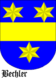 Bechler Coat of Arms, Bechler Crest, Shield Arms